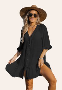 Cupshe EFFORTLESSLY CHIC BUTTON-DOWN DRESS - Blusenkleid - black