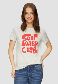 QS MIT FRONT - T-shirt print - creme