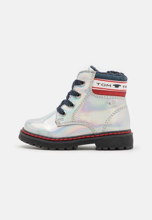 Lace-up ankle boots - silver