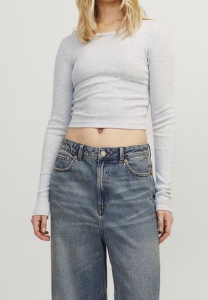 Langærmet T-shirt - mottled light grey