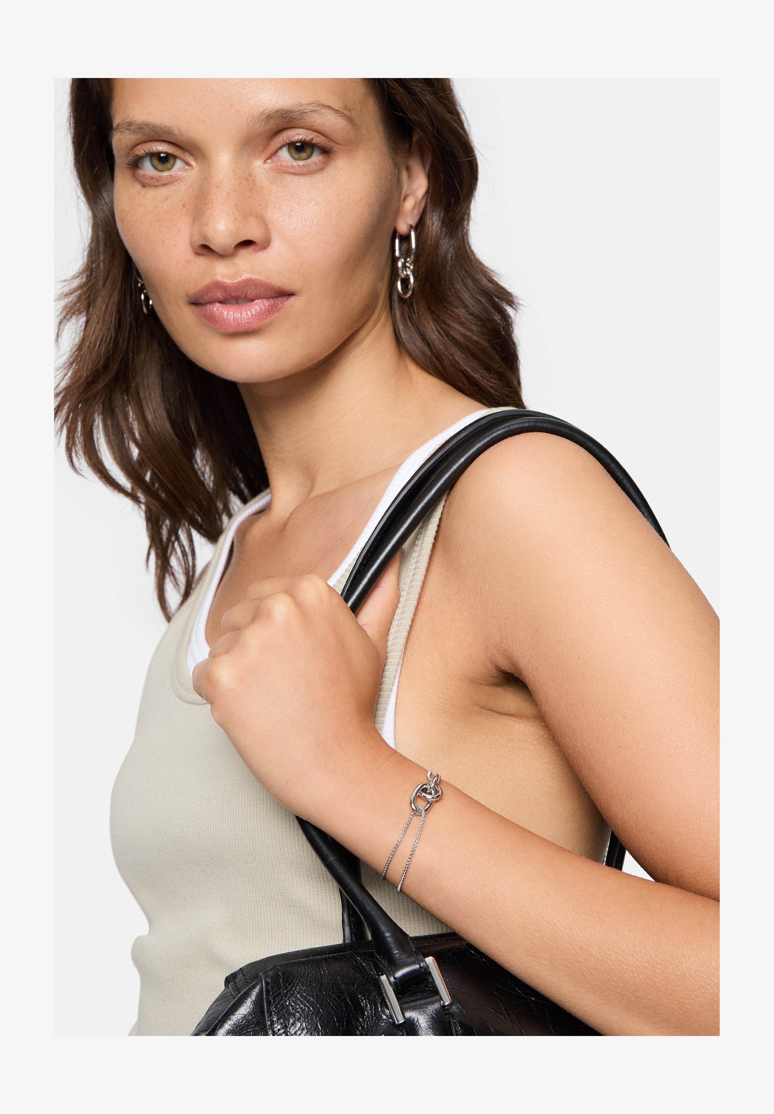 LIEBESKIND Berlin Bracciale LJ-0551-B-20 | Acciaio Inox Oro Con Zircone, Chiusura Moschettone, 17+3cm