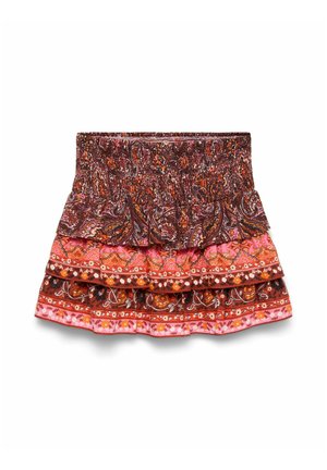 Vero Moda, SHORTSALL VMSWIP MID WAIST SHORT SKIRT - sukňa v tvare A - burnt henna