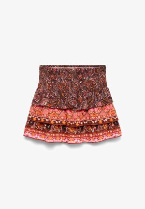 Vero Moda, SHORTSALL VMSWIP MID WAIST SHORT SKIRT - sukňa v tvare A - burnt henna