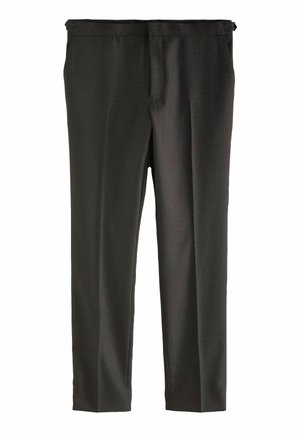 SLIM FIT TEXTURED WOOL - Pantaloni eleganti - brown