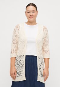 ONLY Carmakoma - CARWISTY 3/4 OPEN CARDIGAN - Cardigan - ecru Thumbnail Image 1