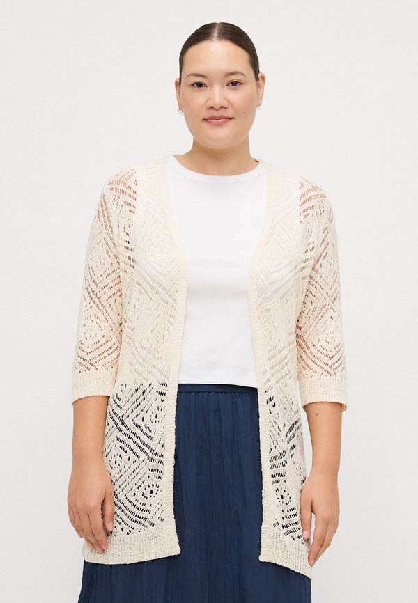 CARWISTY 3/4 OPEN CARDIGAN - Cardigan - ecru