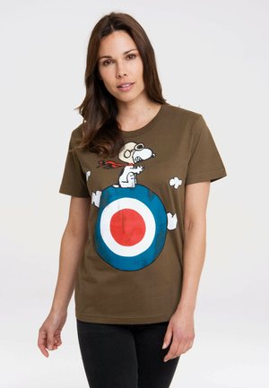 PEANUTS SNOOPY - Print T-shirt - olivgrün