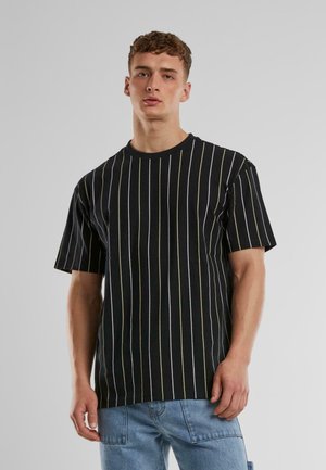 Urban Classics T-Shirt print - black white paleyellow