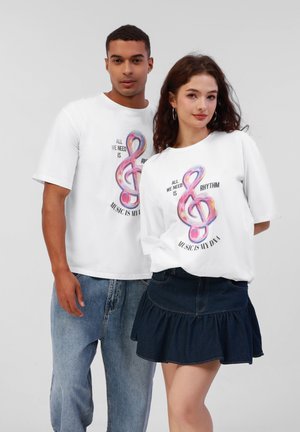 UNISEX - Print T-shirt - white