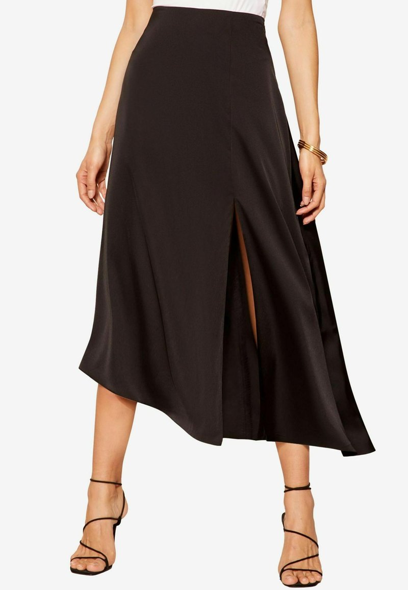 Friends Like These ASYMMETRICAL MIDI REGULAR FIT - A-vonalú szoknya - black