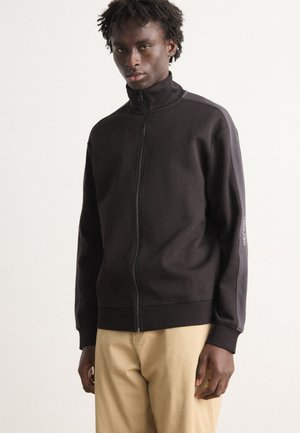 LOGO TAPE ZIP THROUGH - Sweatjakke - black