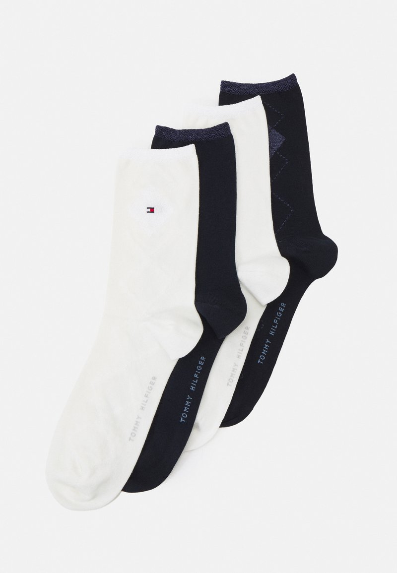 Tommy Hilfiger WOMEN SOCK SHINY ARGYLE 4 PACK Strømper navy/off