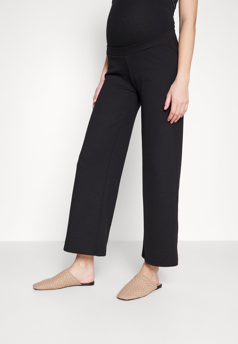 ONLY MATERNITY - OLMFEVER WIDE PANTS  - Hlače - black, Povećaj