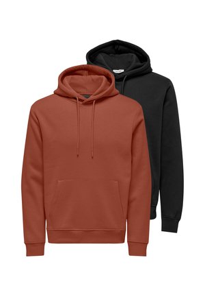2ER PACK - Hoodie - schwarz   rot