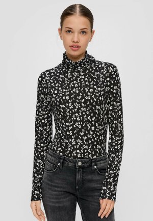 MIT ROLLKRAGEN - Langarmshirt - schwarz