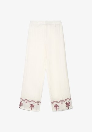 Calliope, PANTALONE LUNGO TINTA UNITA - Trousers - bianco lana