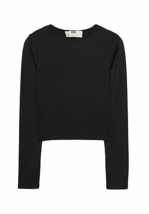 Stradivarius T-shirt à manches longues - black