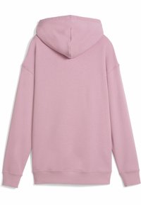 Felpa rosa chiaro con un ampio cappuccio. Il materiale sembra morbido con una texture liscia. Design classico con polsini e orlo a costine.