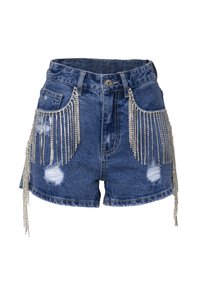 INFLUENCER EMBELLISHED - Shorts vaqueros - blue denim