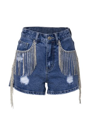 INFLUENCER EMBELLISHED - Jeans Shorts - blue denim