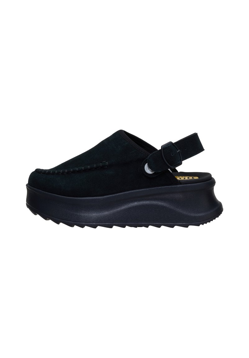 HEYDUDE DELRAY CLOG SUEDE - CLOGS - Wedge sandals - black black