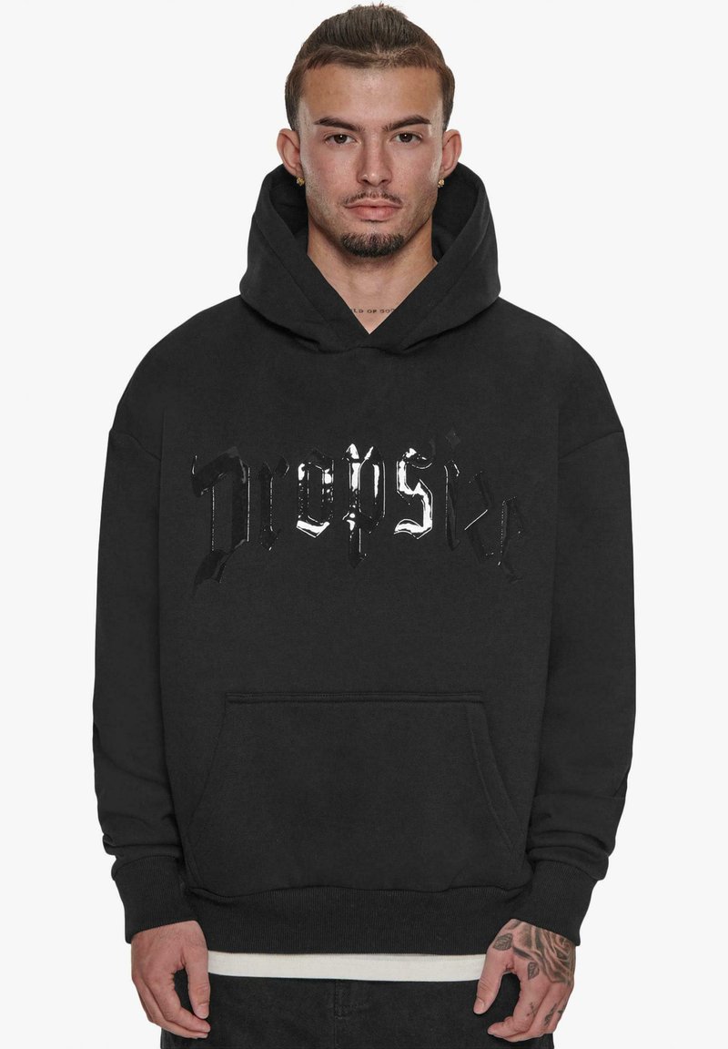 Dropsize LACK PRINT LOGO - Hoodie - black
