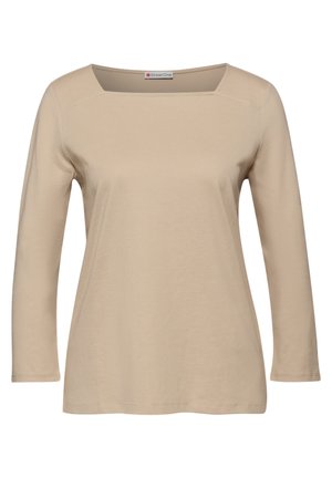 MIT CARRÉ AUSSCHNITT - Camiseta de manga larga - beige