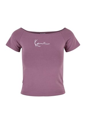 Karl Kani SMALL SIGNATURE  SHOULDER TIGHT - Printtipaita - violet