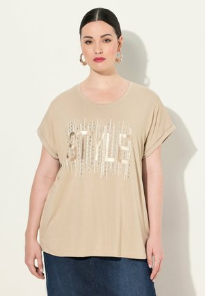 CAP SLEEVE GRAPHIC - Triko s potiskem - dark putty