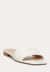 Lauren Ralph Lauren EVERLEY NAPPA LEATHER SLIDE SANDAL - Matalakantaiset pistokkaat - soft white