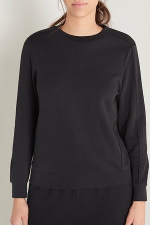 MIT RELIEFNÄHTEN - Sweatshirt - nero
