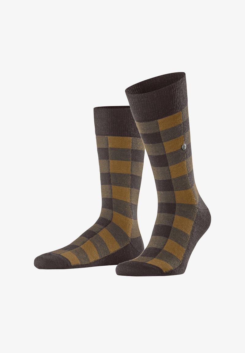 Burlington Buffalo Check - Socken - brown mel
