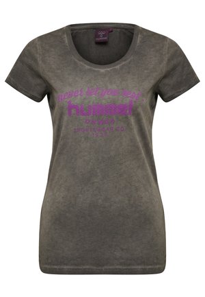 T-Shirt print - mottled anthracite
