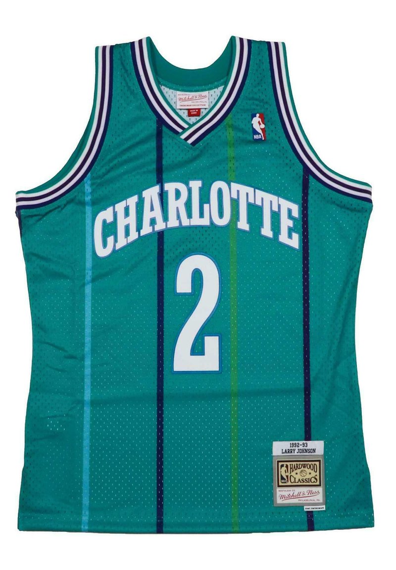Mitchell & Ness LARRY JOHNSON 2 CHARLOTTE HORNETS NBA  - Top - turquoise