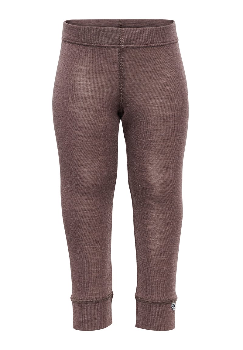Bruna atletiska tights gjorda av ett strukturerat tyg med en åtsittande design, som har en midjeresår och tajta muddar vid anklarna.