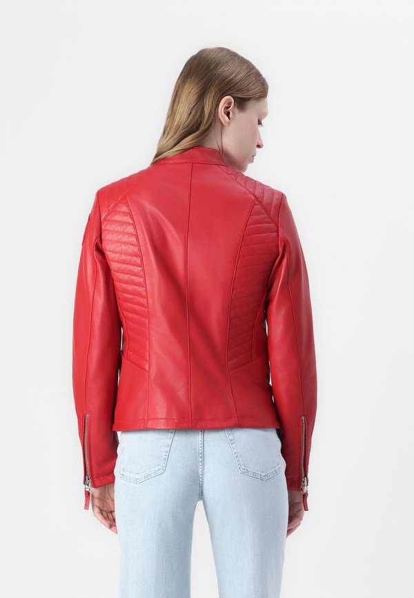 BARBARA - Leather jacket - rosso sangue4