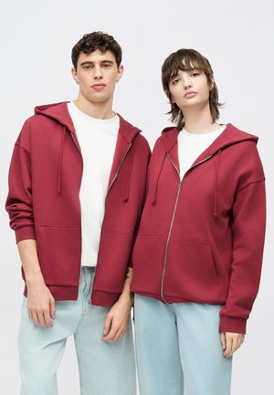 UNISEX - Felpa con zip - cordovan