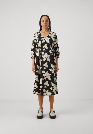 JDYTHILDA 3/4 V NECK DRESS - Päevakleit - black/white