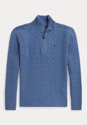 Polo Ralph Lauren, CABLE-KNIT QUARTER-ZIP SWEATER - Maglione - blue borage heather