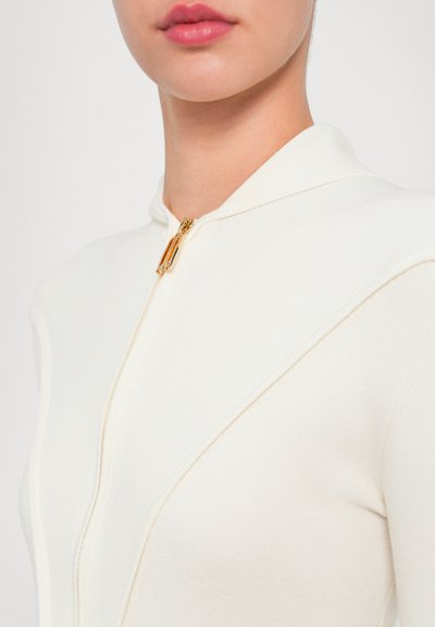 Victoria Beckham PIPING DETAIL HOODED - Sudadera con cremallera - ivory