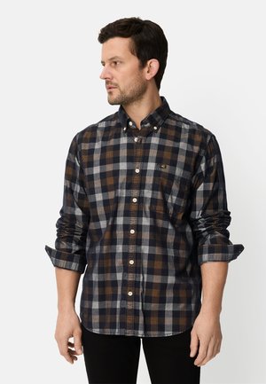 camel active KARIERTES LANGARM MIT BRUSTTASCHE - Overhemd - dark brown