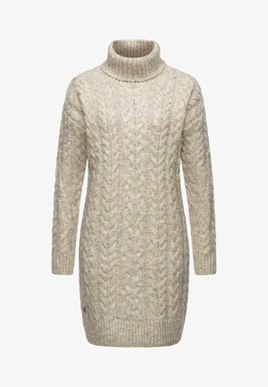 Keinokudottu kauluspaita vaaleanbeigessä värissä. Ominaisuuksiin kuuluu pitkät hihat, ribbaushelma ja teksturoitu ompelukuviot. Pehmeä villasekoitemateriaali.