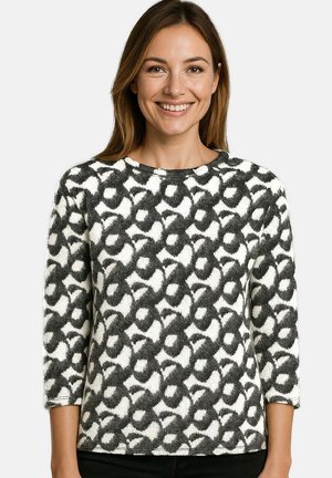 MIT GRAFISCHEM MUSTER  - Strickpullover - anthra-white