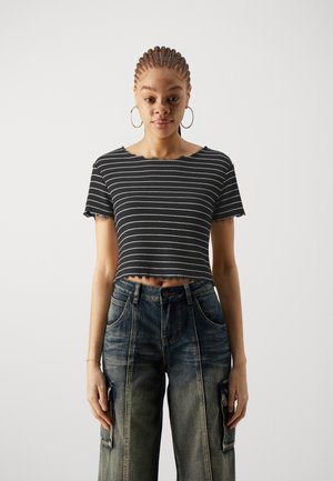 ONLY ONLANITS CROPPED - Μπλουζάκι με στάμπα - black/cloud dancer