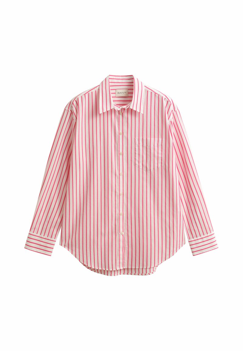 GANT REL CLASSIC STRIPED - Hemdbluse - bright fuschia/pink - Zalando