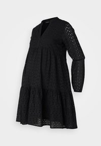 OLMMY EMBROIDERY MIDI DRESS - Kjole - black