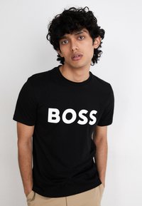 BOSS - THINKING - Tricou cu imprimeu - black Imagine miniatură 1