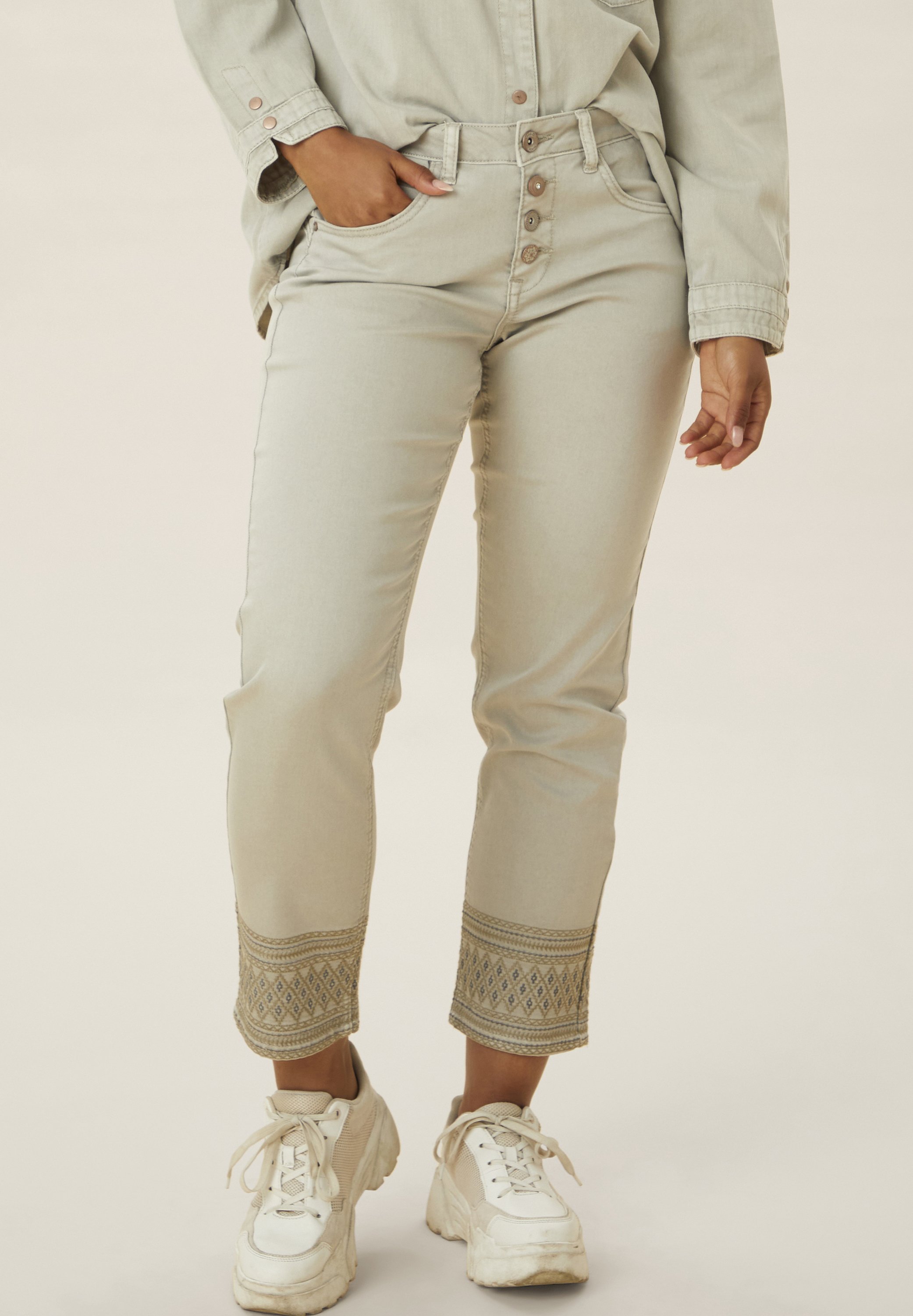 Cream Straight leg jeans - silver cloud 