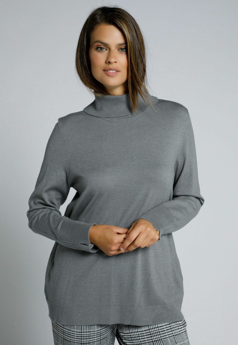 Ulla Popken ROLLKRAGEN BÜNDCHEN - Pullover - gray-mottled