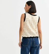 New Look CREAM OPEN KNIT - Top - off white